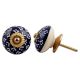 Navy Blue White Designer Knob